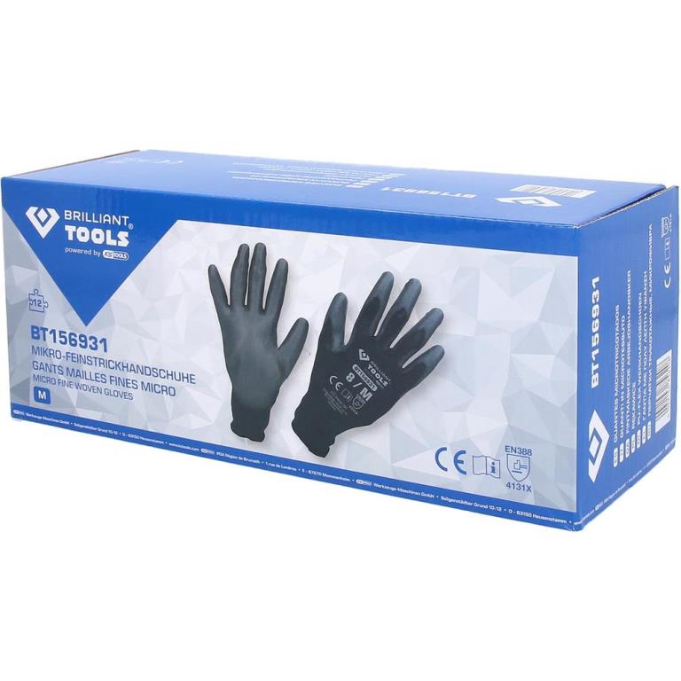 Gants BRILLANT TOOLS Gants micro mailles fines BRILLIANT TOOLS Medium - ref. BT156931