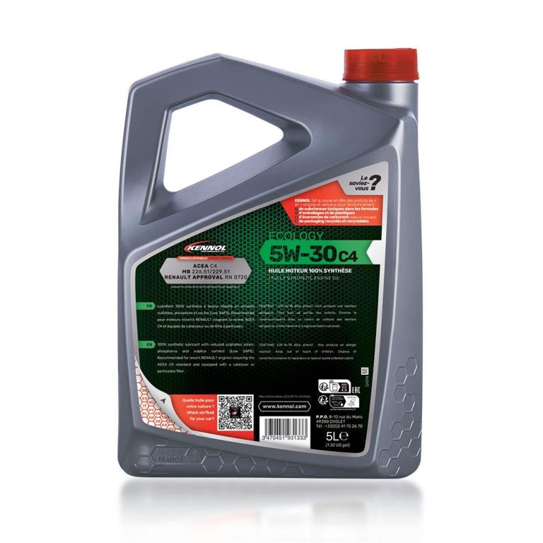 Huile moteur KENNOL 5W-30 ECOLOGY C4 5L - ref. 193133