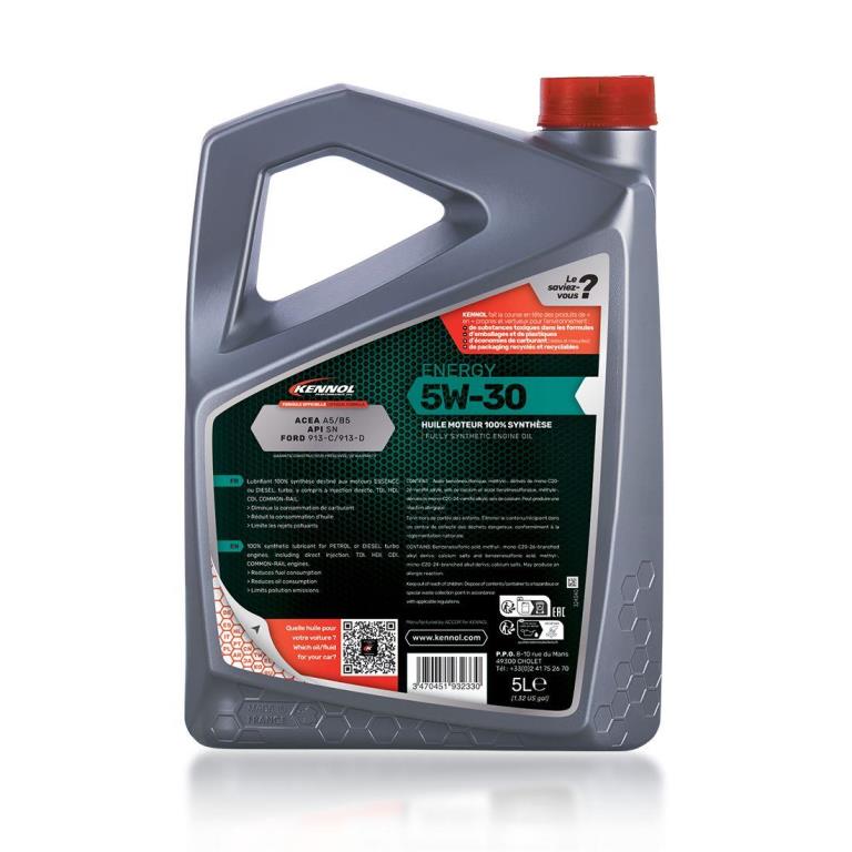 Huile moteur KENNOL 5W-30 ENERGY 5L - ref. 193233