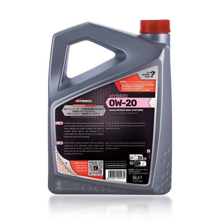 Aceite de motor (Aceite motor) KENNOL 0W-20 HYBRID 5L - ref. 192443