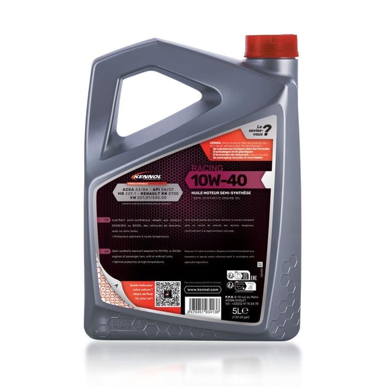 Huile moteur KENNOL RACING 10W-40 5L - ref. 193413