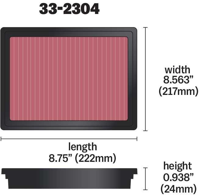 Filtro de aire (de coche) K&N Engineering, Inc. ref. 33-2304