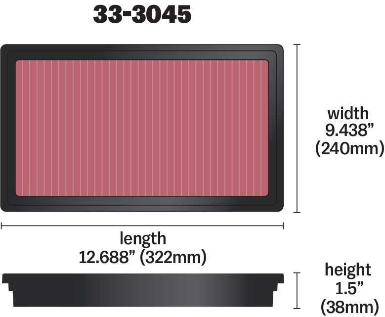 Filtro de ar K&N Engineering, Inc. 33-3045