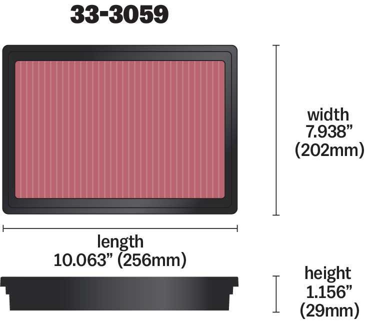 Filtro de ar K&N Engineering, Inc. 33-3059