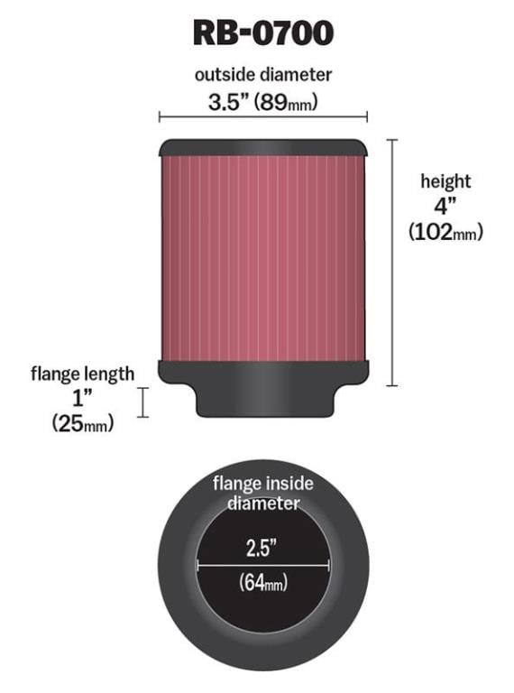 Filtre à air universel K&N Engineering, Inc. ref. RB-0700