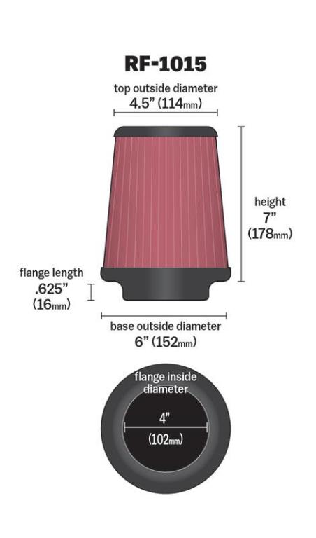 Filtro de ar universal K&N Engineering, Inc. ref. RF-1015