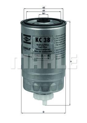 Filtre à carburant (Filtre à gasoil) KNECHT FILTER ref. KC 38