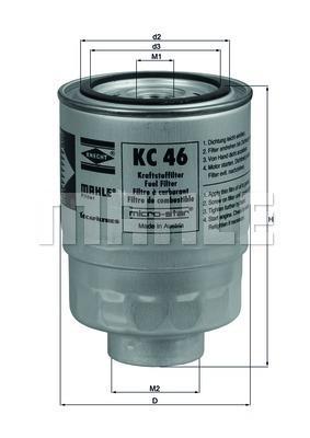 Filtre à carburant (Filtre à gasoil) KNECHT FILTER ref. KC 46
