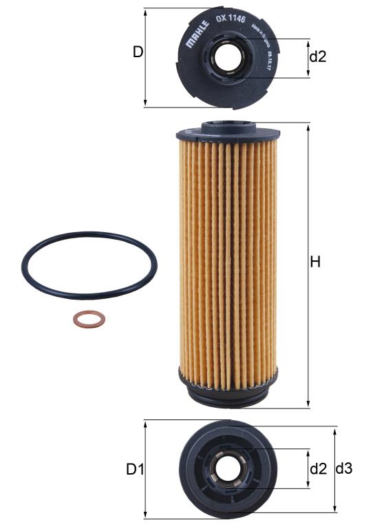 Filtro de aceite KNECHT FILTER ref. OX 1146D