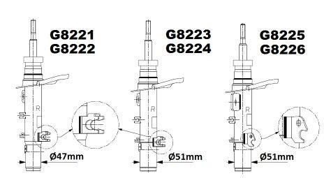 Amortisseur MONROE MONROE ORIGINAL (Gas Technology) - ref. G8223