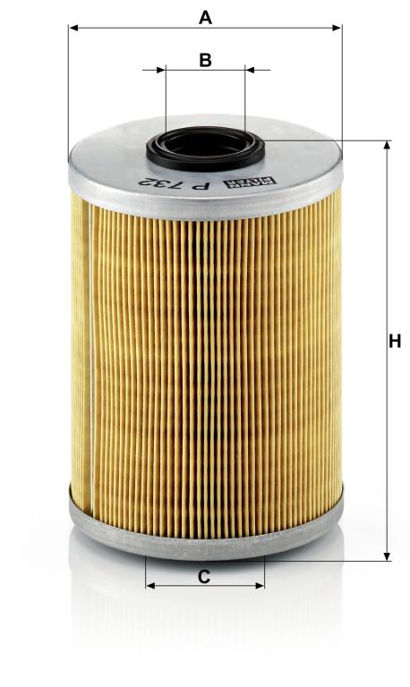 Filtre à carburant (Filtre à gasoil) MANN-FILTER P 732 x