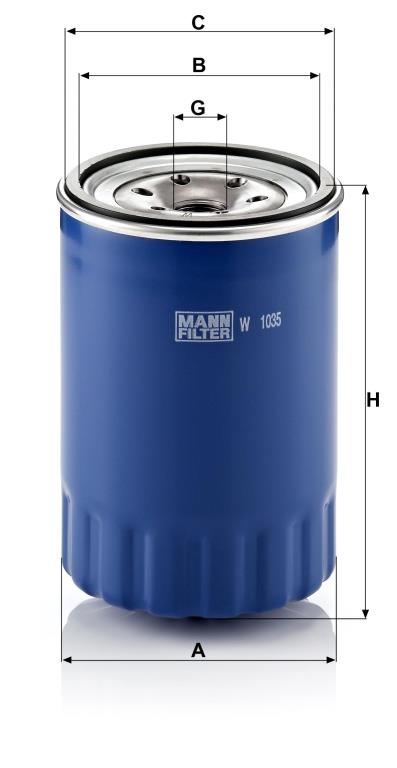 Filtre à huile MANN-FILTER ref. W 1035