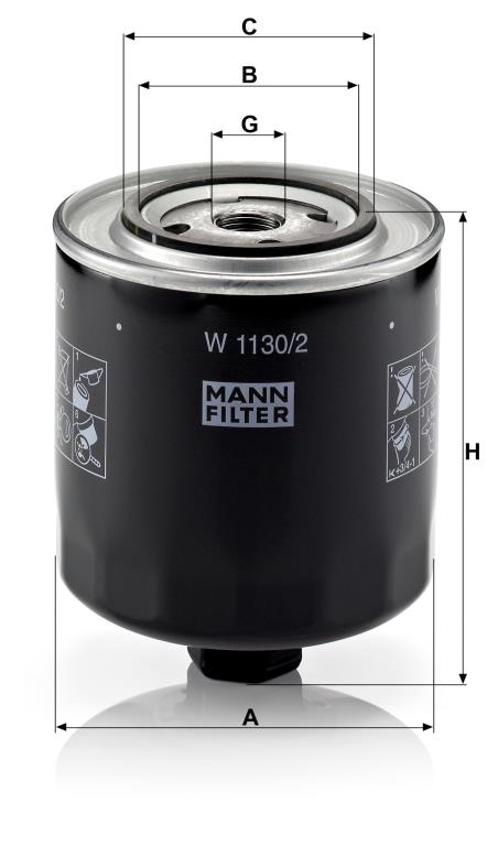 Filtro de óleo MANN-FILTER W 1130/2