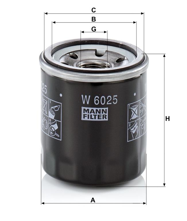 Filtro de aceite MANN-FILTER ref. W 6025