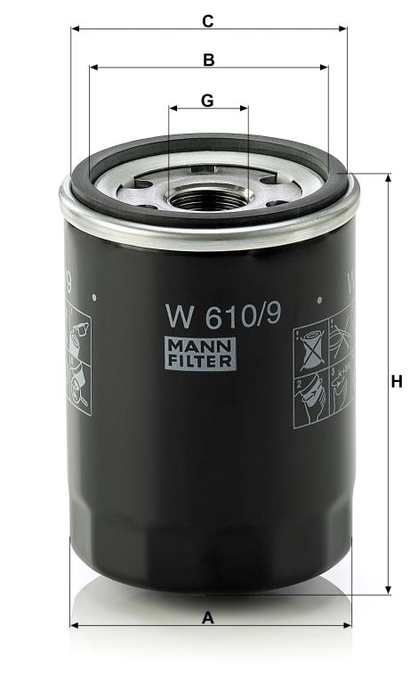 Filtro de aceite MANN-FILTER ref. W 610/9