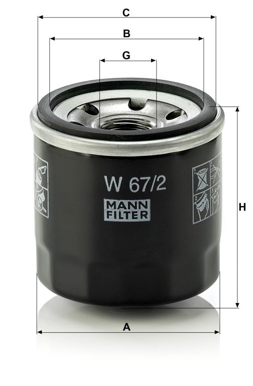 Filtro de aceite MANN-FILTER ref. W 67/2
