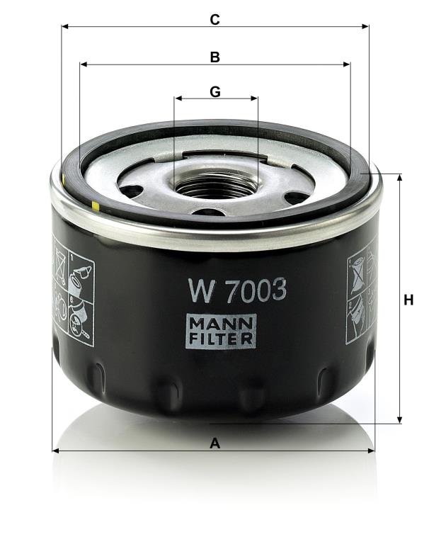 Filtro de aceite MANN-FILTER ref. W 7003