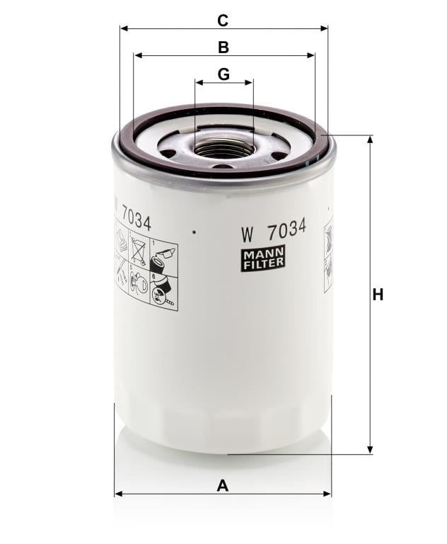Filtre à huile MANN-FILTER W 7034