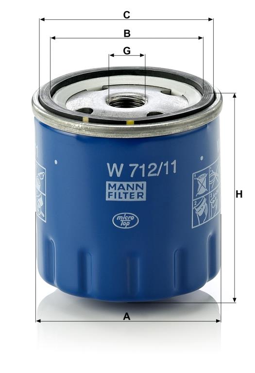 Filtro de aceite MANN-FILTER ref. W 712/11