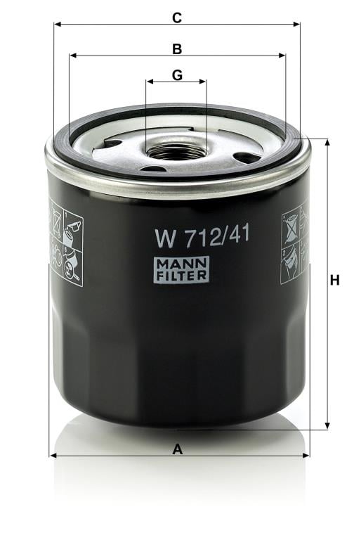 Filtro de aceite MANN-FILTER ref. W 712/41