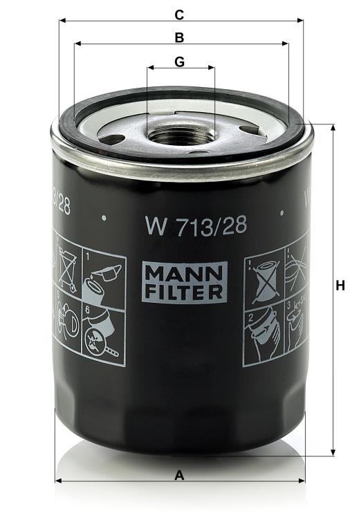 Filtro de aceite MANN-FILTER ref. W 713/28