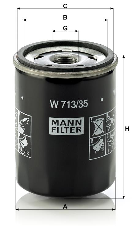 Filtro de óleo MANN-FILTER W 713/35
