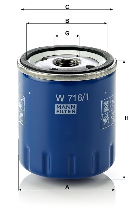 Filtre à huile MANN-FILTER W 716/1