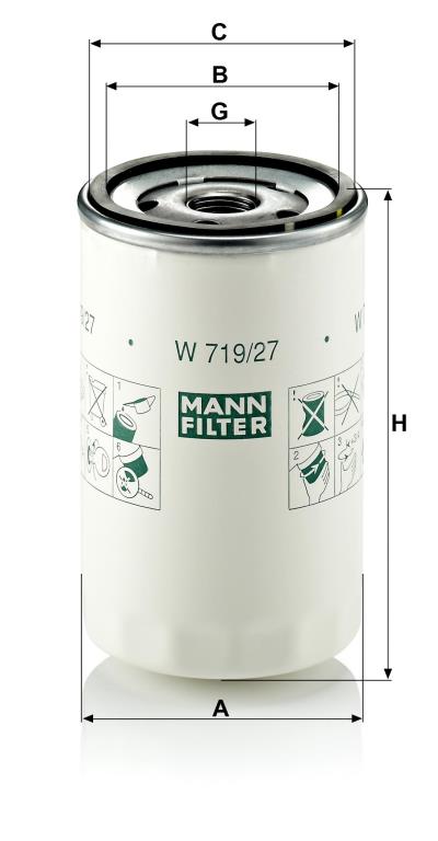 Filtro de aceite MANN-FILTER ref. W 719/27