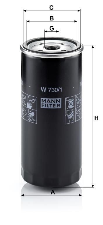 Filtre à huile MANN-FILTER W 730/1