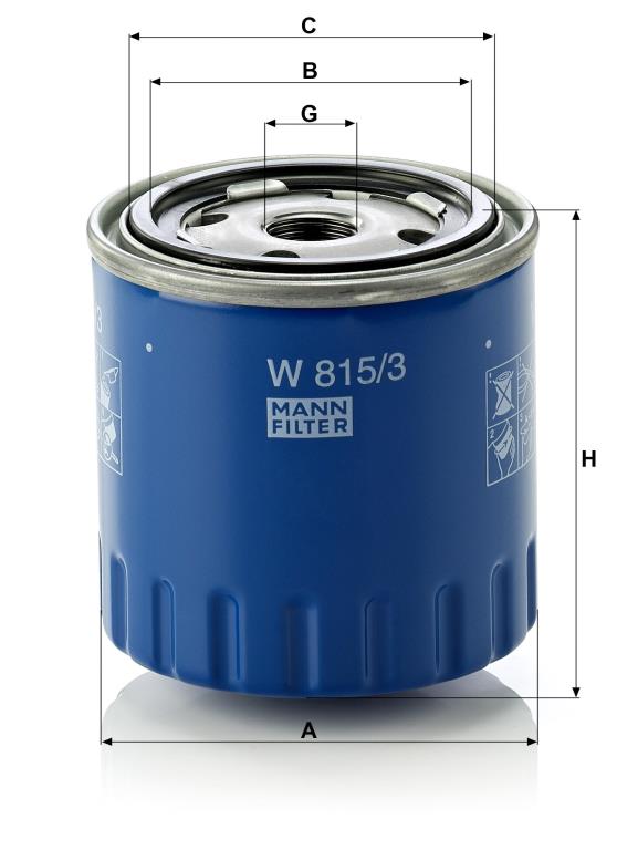 Filtro de aceite MANN-FILTER ref. W 815/3
