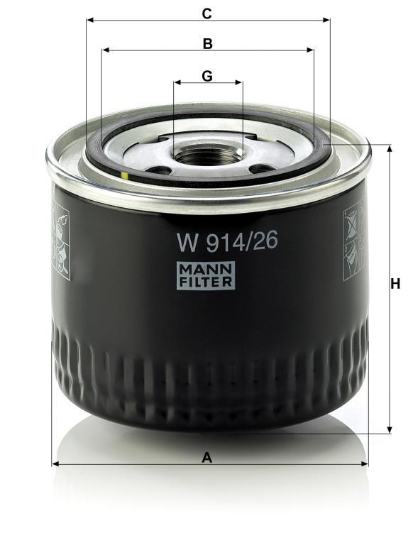 Filtro de aceite MANN-FILTER ref. W 914/26