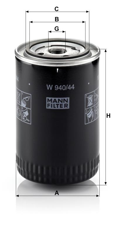 Filtro de óleo MANN-FILTER ref. W 940/44