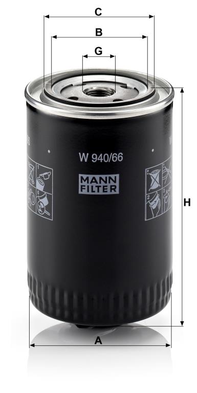 Filtro de aceite MANN-FILTER ref. W 940/66