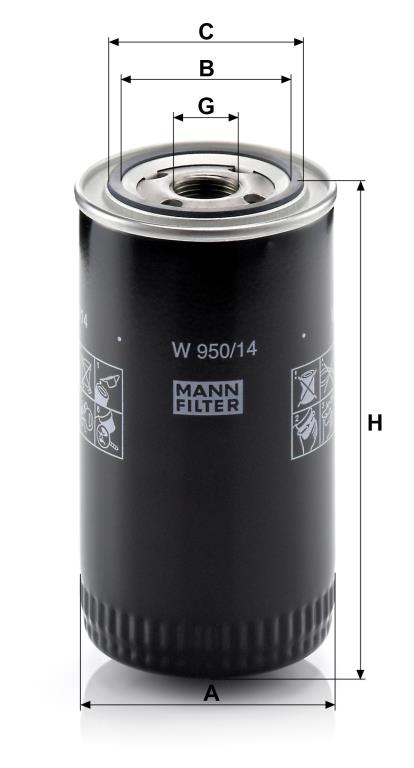 Filtro de aceite MANN-FILTER ref. W 950/14