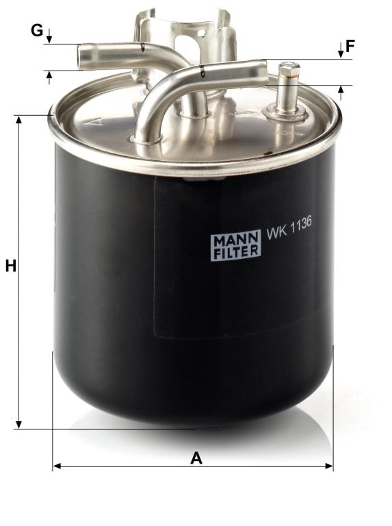Filtre à carburant (Filtre à gasoil) MANN-FILTER ref. WK 1136