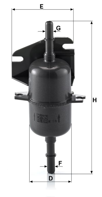 Filtre à carburant (Filtre à gasoil) MANN-FILTER ref. WK 510