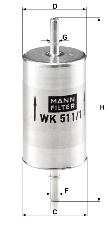 Filtre à carburant (Filtre à gasoil) MANN-FILTER WK 511/1