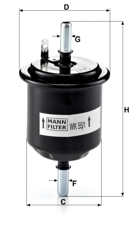 Filtre à carburant (Filtre à gasoil) MANN-FILTER ref. WK 55/1