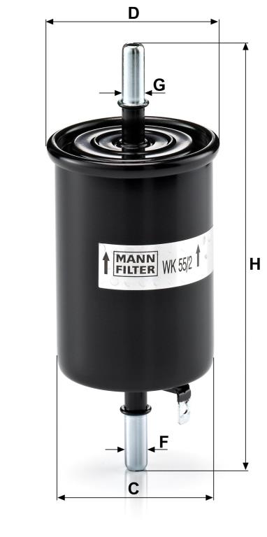 Filtre à carburant (Filtre à gasoil) MANN-FILTER ref. WK 55/2