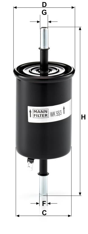 Filtre à carburant (Filtre à gasoil) MANN-FILTER ref. WK 55/3