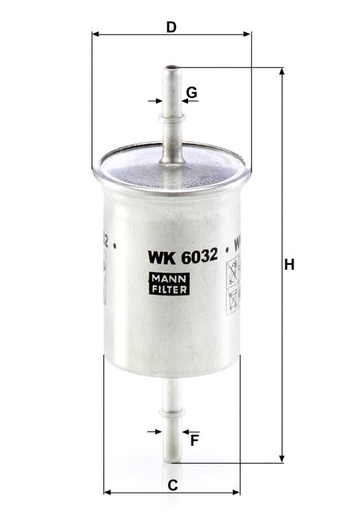 Filtre à carburant (Filtre à gasoil) MANN-FILTER ref. WK 6032