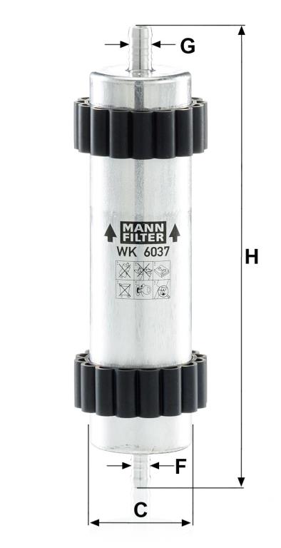 Filtre à carburant (Filtre à gasoil) MANN-FILTER ref. WK 6037