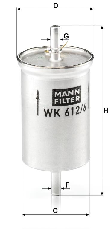 Filtre à carburant (Filtre à gasoil) MANN-FILTER ref. WK 612/6