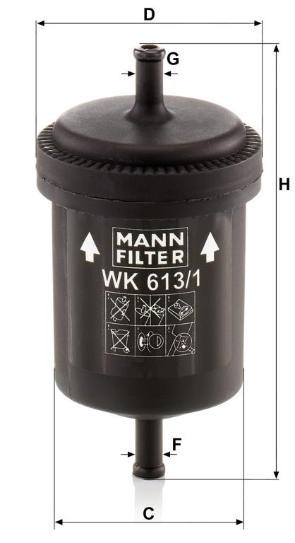Filtre à carburant (Filtre à gasoil) MANN-FILTER ref. WK 613/1