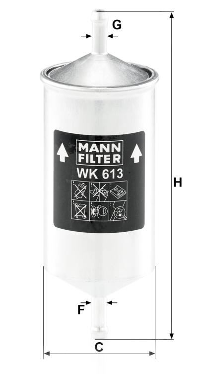 Filtre à carburant (Filtre à gasoil) MANN-FILTER ref. WK 613
