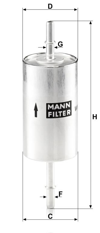 Filtre à carburant (Filtre à gasoil) MANN-FILTER ref. WK 614/46