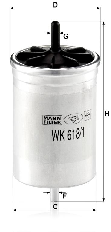Filtre à carburant (Filtre à gasoil) MANN-FILTER ref. WK 618/1
