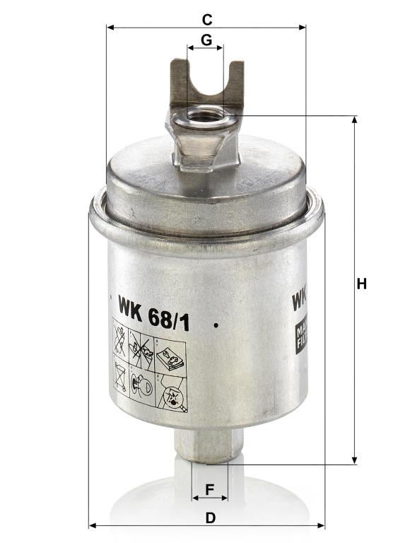 Filtre à carburant (Filtre à gasoil) MANN-FILTER ref. WK 68/1 x