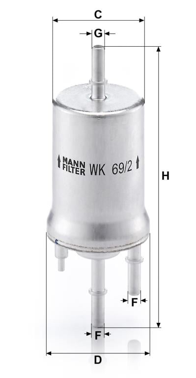 Filtro combustible MANN-FILTER ref. WK 69/2