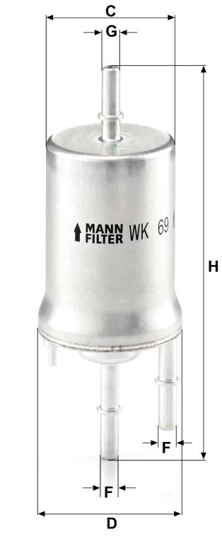 Filtre à carburant (Filtre à gasoil) MANN-FILTER ref. WK 69